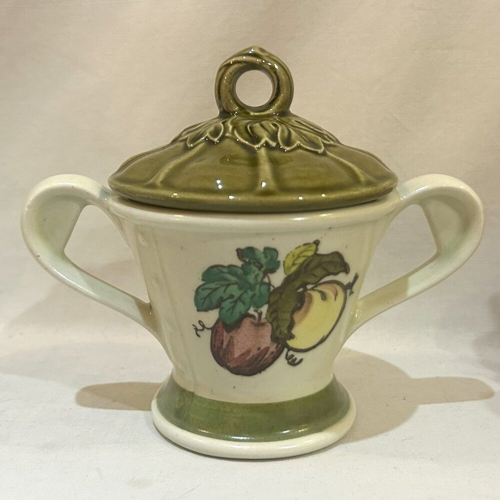 Vintage Metlox Poppy Trail Provincial Fruit SUGAR BOWL WITH LID